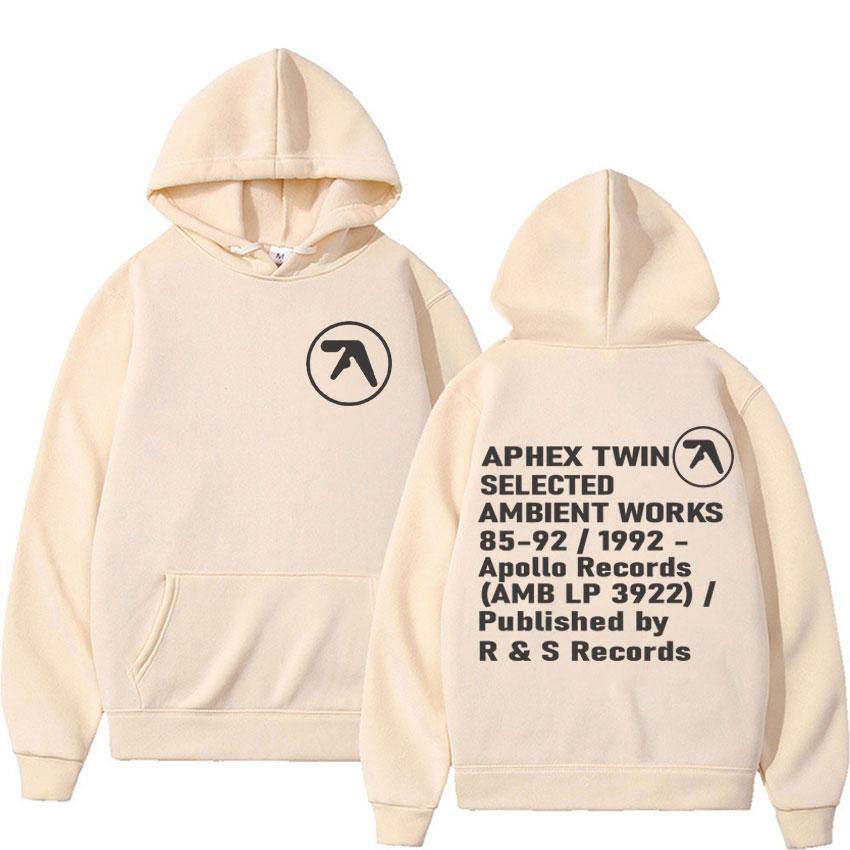Aphex Twin Ambient Works Records Print Hooded Women Unisex Harajuku Hip Hop Punk Sweatshirt Fashion Casual Fleece Hoodie Streetwear