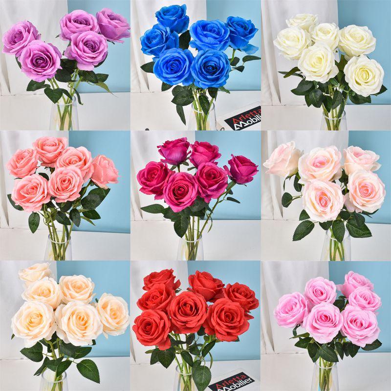 50cm Long Stem Artificial Roses Elegant Fake Silk Flowers For Wedding Home Decor