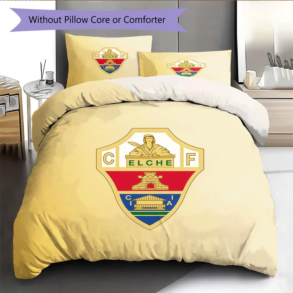 Elche Club de Fútbol Pattern Bedding Quilt Set Home Decoration Gift (1 * duvet cover + 2 * pillowcase without core)
