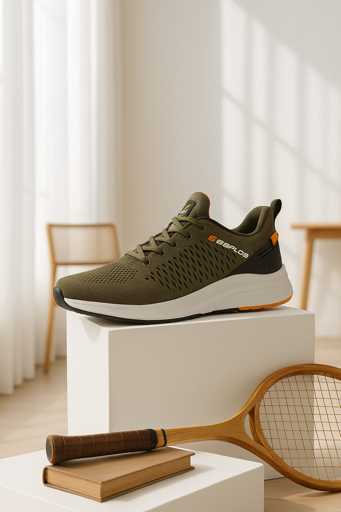 BAASPLOA Men Shoes Knit Casual Walking Shoes Breathable Trendy Sneakers Original Light Shock Absorption Male Tennis Shoes