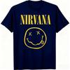 New Nirvana Rock Band Men's T-shirt Hip-Hop Style Men's and Women's Oversized Y2K Tee Casual Loose Outdoor Street Unisex Clothes