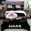 3pcs Duvet Cover Set (1*Duvet Cover + 2*Pillowcase, Without Core), Haas F1 Racing Team Print Bedding Set, Bedroom Decor, All‑Season, Gift