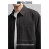 PEACEBIRD Men's Retro Jacquard Loose Fit Pocket Shirt