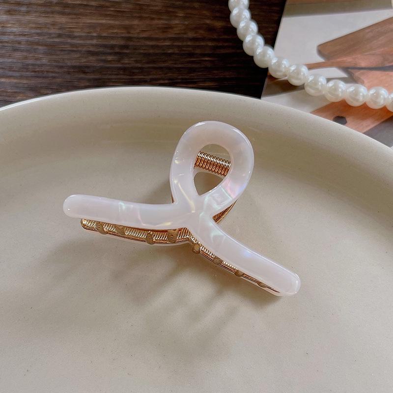 Geometric Acetate Wave Hair Clip for Women’s High Ponytail