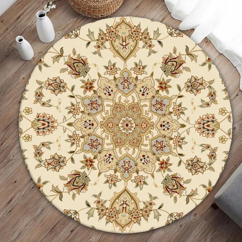Dekorace obývacího pokoje v marockém stylu Kulatý koberec Bohémský koberec Velkoplošné koberce do ložnice Domácí Houpací křeslo Podložka na podlahu