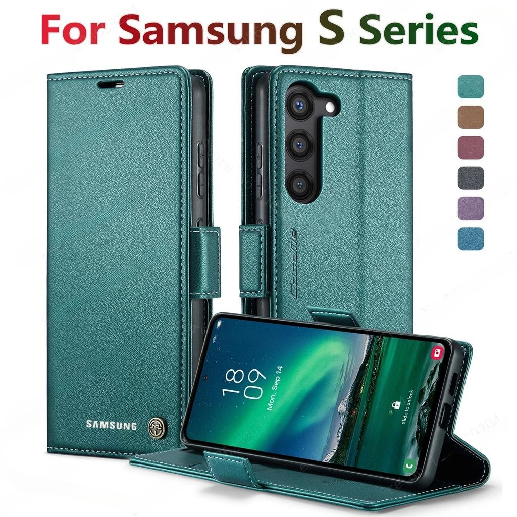 Magnetic Flip Cards Leather Magsafe Case For Samsung A56 A36 A26 A06 A16 A55 A35 A25 A15 A05S S25 Edge S24 S23 S22 S21 S20 Ultra Plus FE Cover