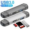 6 In 1 USB 3.0 Card Reader SD TF Card USB Flash Drive OTG Adapter for PC Type C Micro USB For Mobile Phone USB Type C Converter