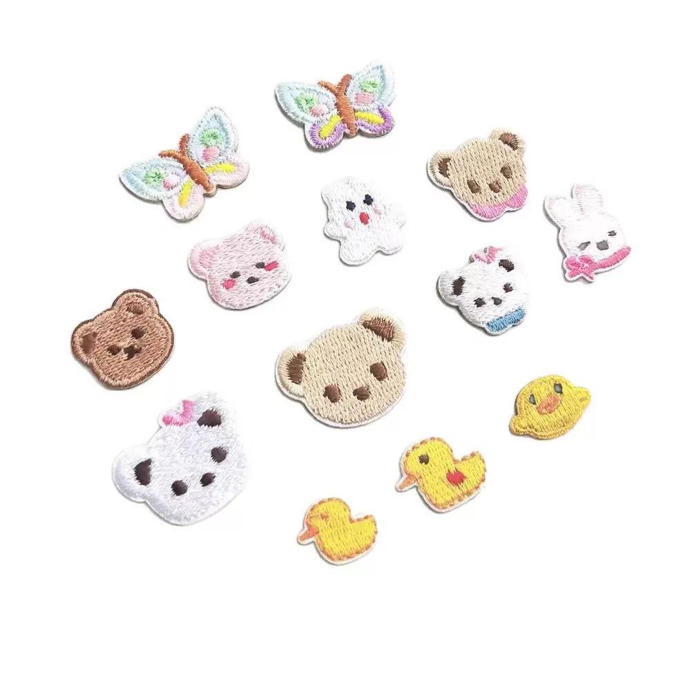 Adorable Bear & Duck Embroidery Patch for Clothing, Scrapbooks, or Hair Clips - Iron-on & Decorative Patch
