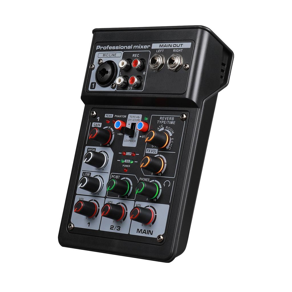 3 Channel Sound Mixer BT Digital Stereo Sound Board Console System DSP Scene Effect with Track Record Soundcard OTG