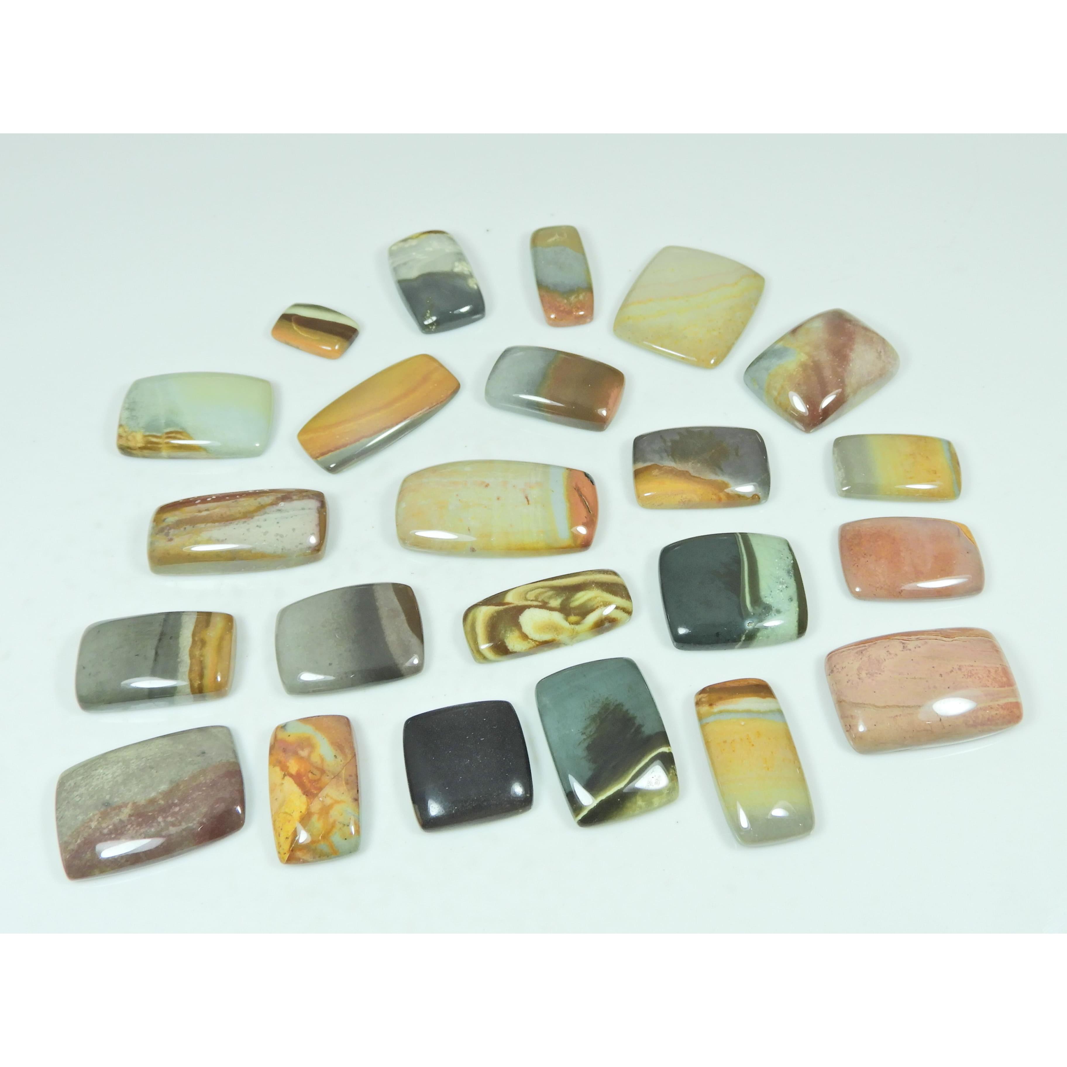 320Cts. Natural Imperial Jasper Octagon Cabochon Loose Gemstone 23Pcs Lot C-2954