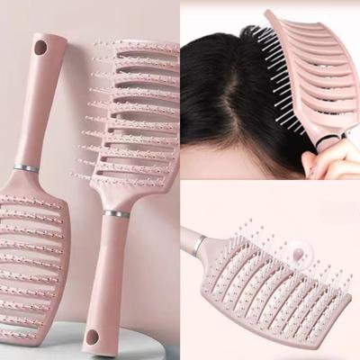 1 Stück Rosa Elastische Massagekämme Hohl Ausgehöhlte Haarbürste Kopfhautmassagekämme Entwirrer Schnelles Föhnen Haarstyling Entwirrwerkzeug