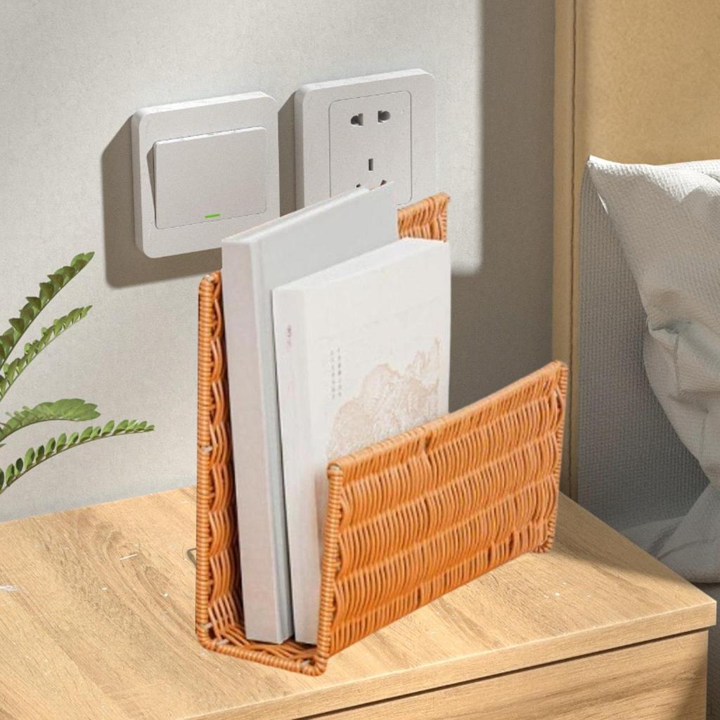 Bookend Desk Bookshelf Display Stand Book Shelf Decorative Woven Magazine Rack Organizer for Office