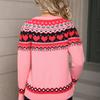 Ladies' Fashionable Heart-shaped Sweater, Loose And Versatile Valentine's Day Knitted Pullover Sweater