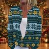 Damen Weihnachtsdruck Langarm Strickjacke Knopfleiste Pullover