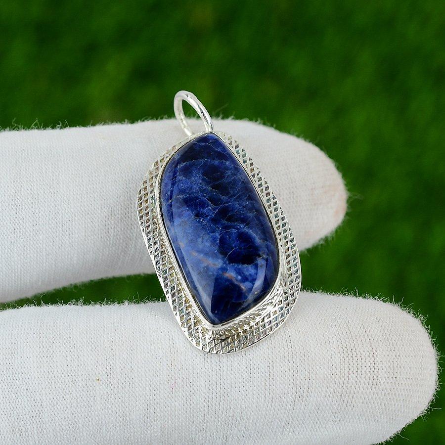 Sodalite Stone Not Applicable Daughter Elegant Handmade Pendant Sterling Silver