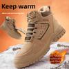 Men's Safety Shoes Thickened Fleece-lined Men's Boots Anti-smash Anti-puncture Winter with Steel Toe Cap Puncture Work Boots