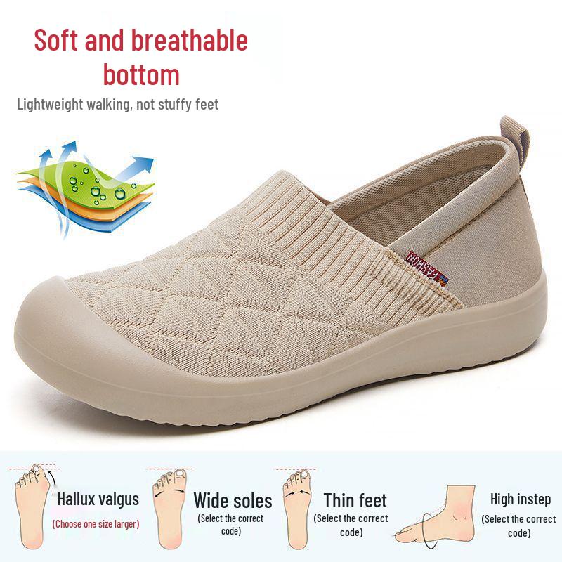 Women's Non-Slip Soft Sole Slip-On Flats - Lightweight, Breathable & Casual Shoes for Spring/Autumn