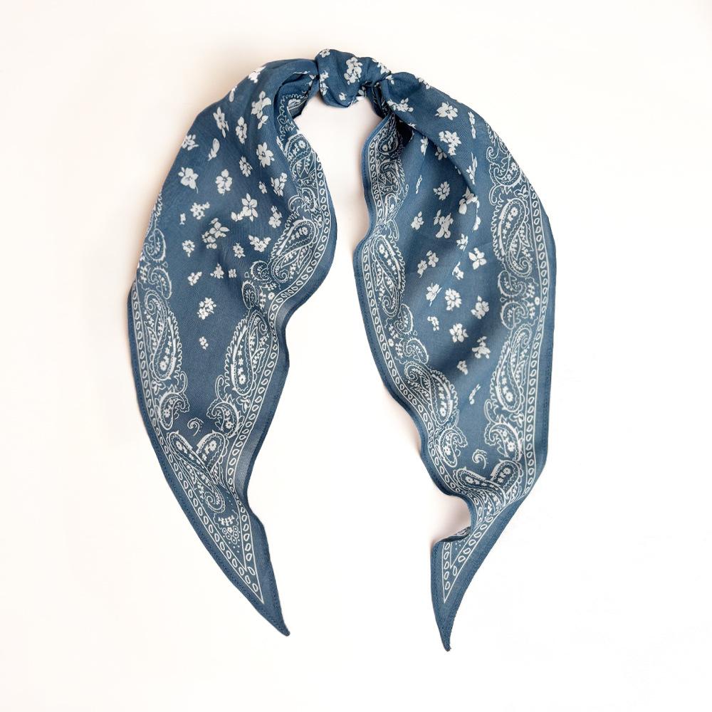 European and American classic long-staple cotton long scarf cashew headband headscarf silk scarf high-end square scarf light luxury minimalist
