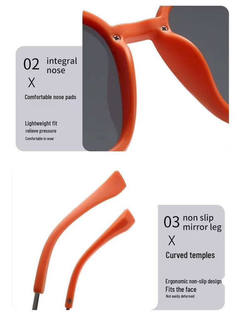 2025 Women's Square Black Polarized Sunglasses, Summer UV Protection, Slimming Design for Round Faces