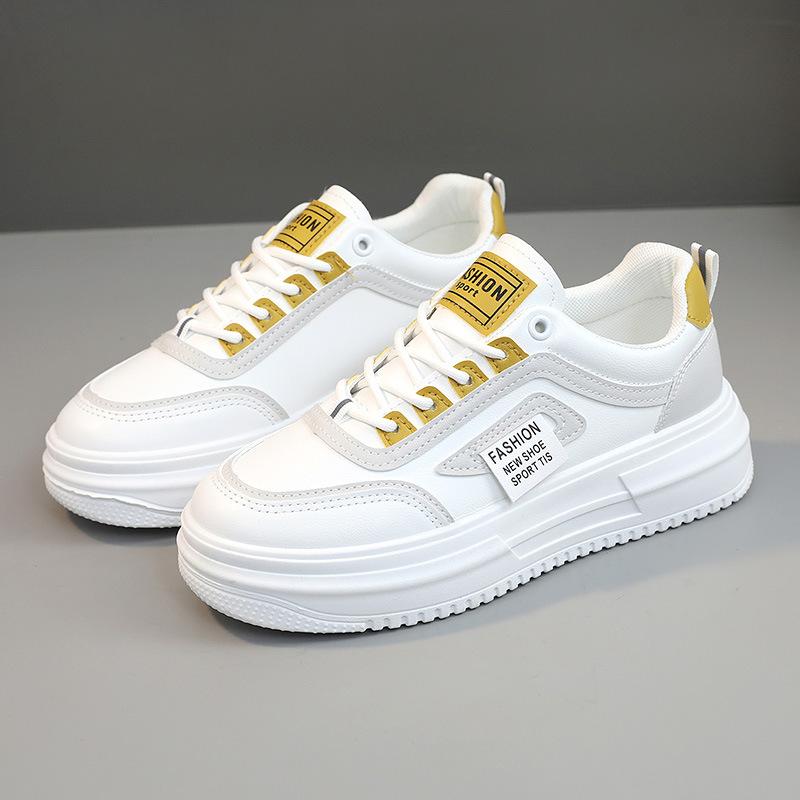 

[Customized] Y5A56 new color matching women s shoes autumn Korean version breathable and heightened platform sports and leisure shoes board shoes 35