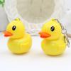 Model Doll Sound Light Keychain Animal Shape LED Duck Keyring Yellow Duck Keychain  Festival Gifts