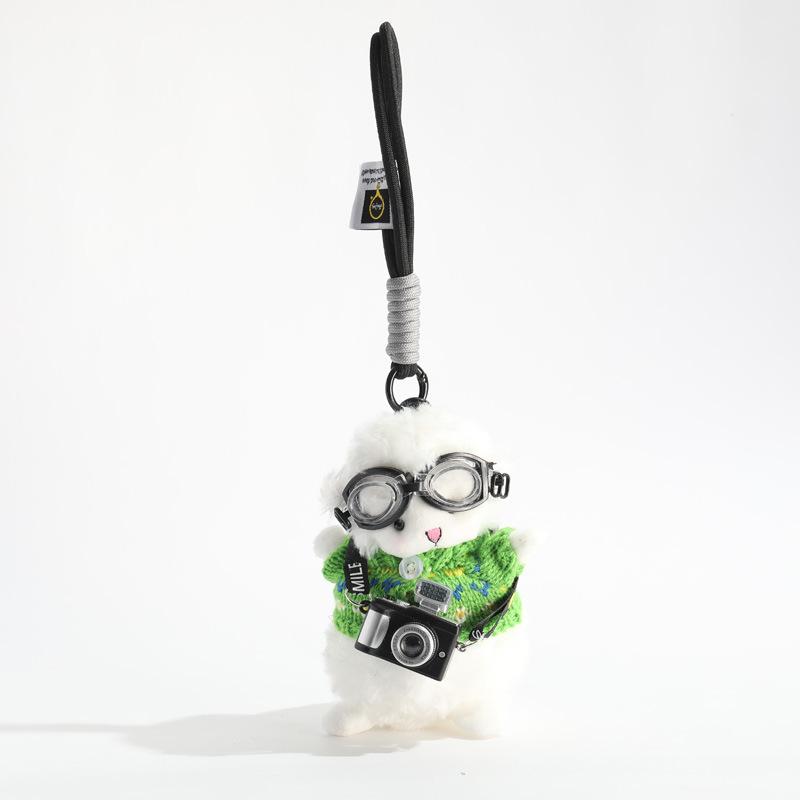 

Свитер с камерой, плюшевый кулон в виде белой овечки, украшение для сумки, изысканный автомобильный брелок, игрушка-кукла для пары, милый, креативный зелёный