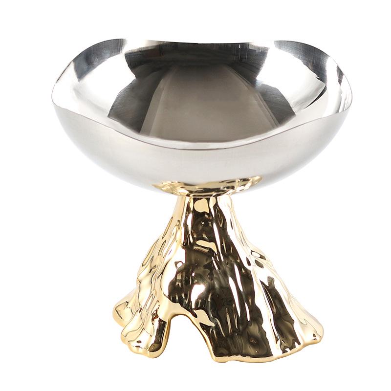 Elegant Stainless Steel Fruit Bowl - Creative Home Dining and Coffee Table Decoration Tray