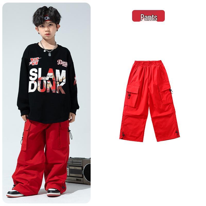 Kids' Trendy Hip Hop Dance Outfits: Boys' Cargo Pants & Girls' Jazz Costumes Set