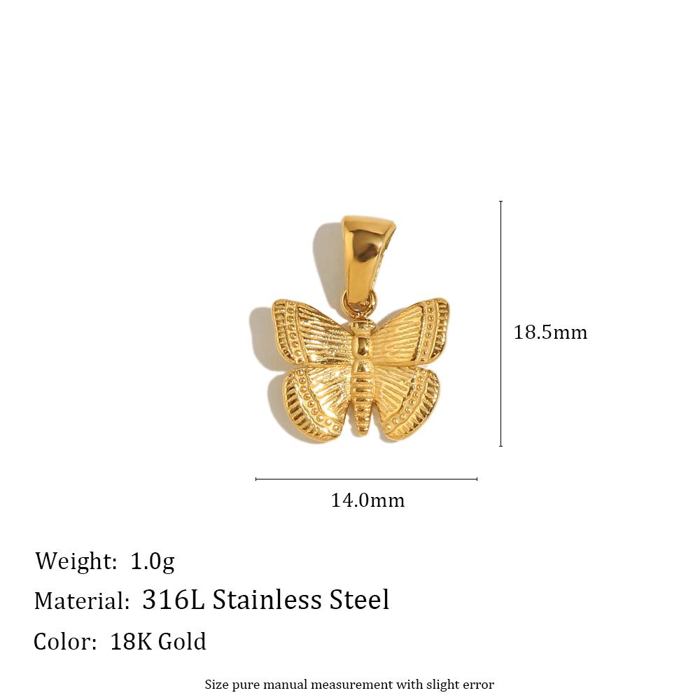 

MamacitaSlay 316L Stainless Steel Sun Butterfly Cross Charms DIY Accessories 18K Gold Plated Waterproof For Necklace Bracelet