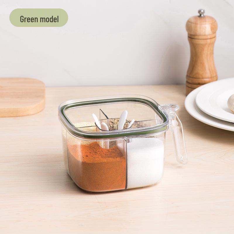 Multi-Grid Transparent Seasoning Jar - Kitchen Spice Box for Salt, Pepper, MSG & More