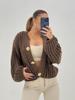 Women's European/American Style Thick Knit Pocket Button Cardigan Sweater, Autumn/Winter.