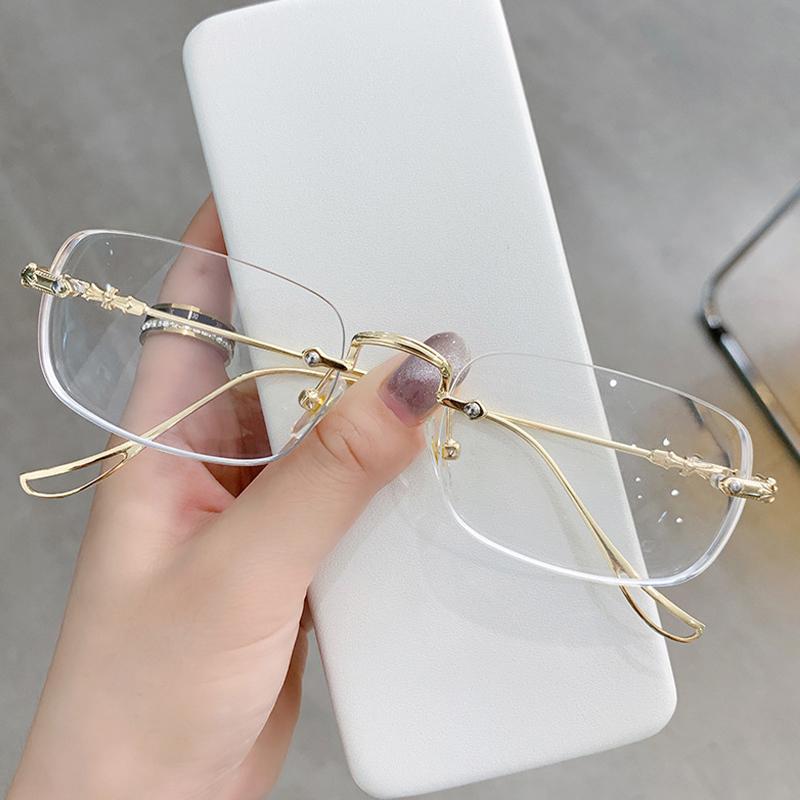 2PCS Frameless Anti-blue Light Progressive Glasses For Men Of High Quality For Middle-aged And Elderly People 3303