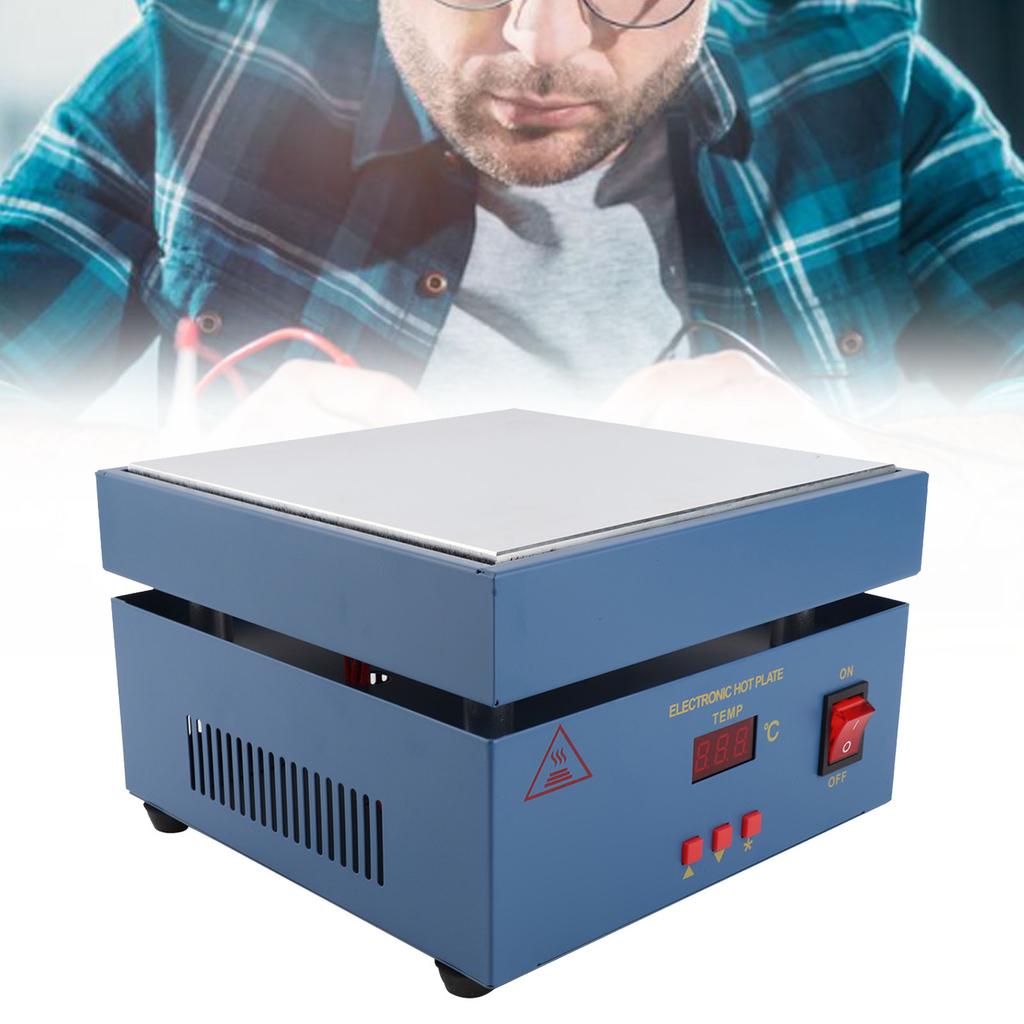 200*200mm LED Microcomputer Electric Heating Plate Preheating Station 800W Heating Station Preheat Station LED Heating Station