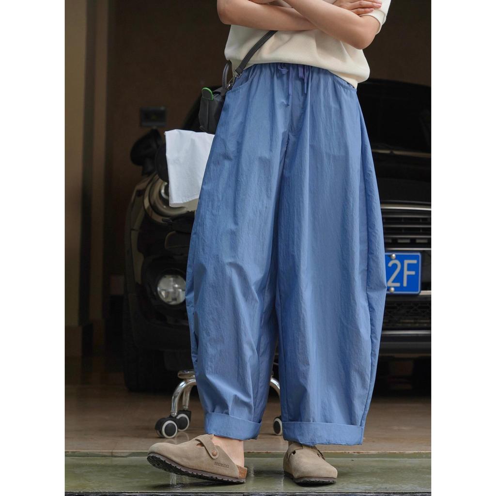 Louvre Summer Japanese-Style Wide-Leg Casual Pants - Lightweight, Breathable, Slimming Silhouette for Women