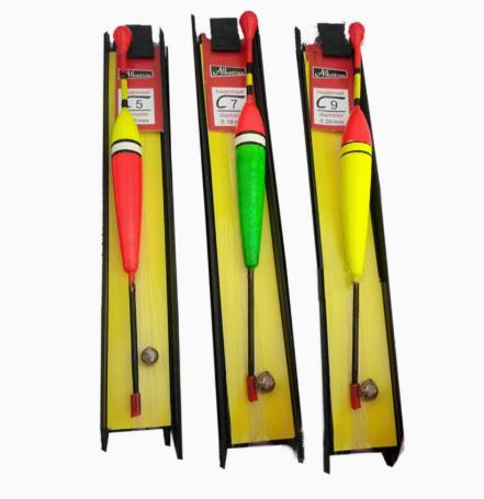 Pre-tied Fishing Line Rig Set with Floats and Hooks Three Pieces Straight Stem Design Ready to Use Fishing Line Assemblies One Size