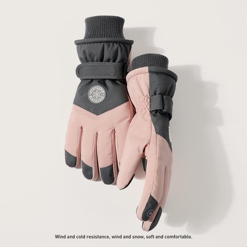 Men and Women's Winter Ski Gloves Original Standard Plus Velvet Thick Warm Waterproof Cold Winter Motorcycle Riding Electric Bike