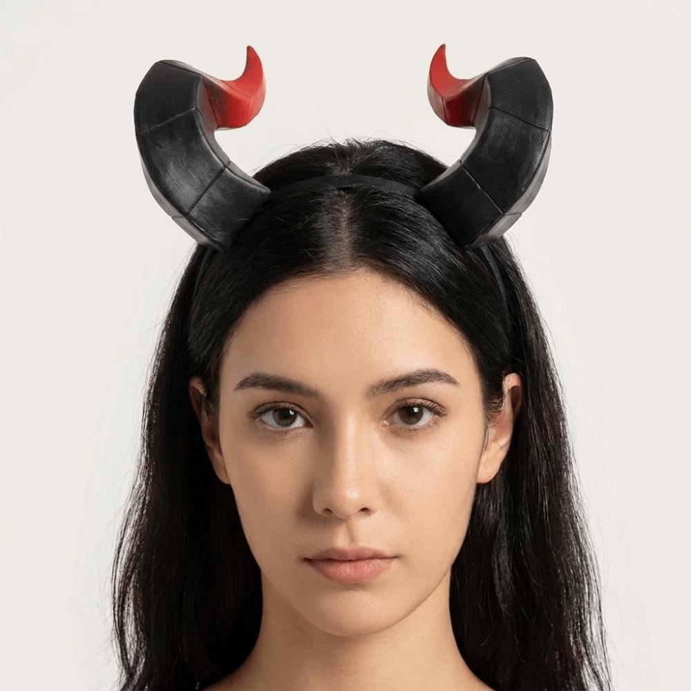 Gothic Ox Horn Headband Dark Style Halloween Headband Cow Horn Hair Hoop Stage Performance