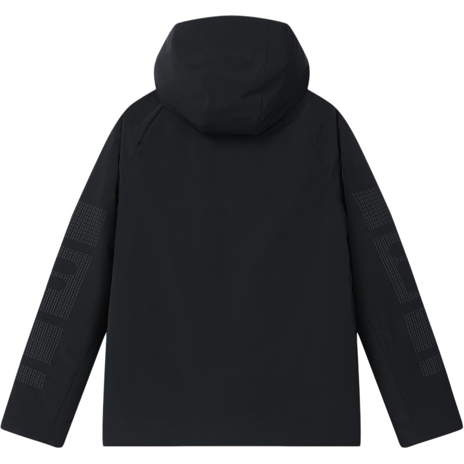 FILA Official Cotton Jacket 2024 Spring New Simple Snowy Cotton Warm Casual Hooded Coat Men Jackets Black F11M412901F-BK