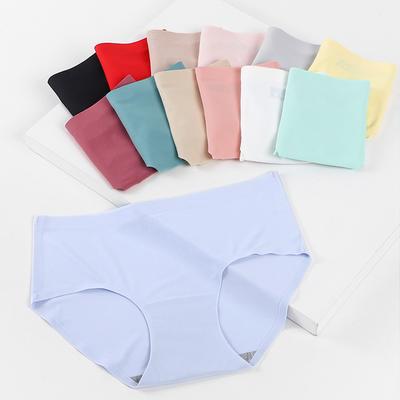 Women's Fashion Seamless Elastic Underwear Breathable Quick-Dry Ice Silk Panties Briefs Comfy High Quality