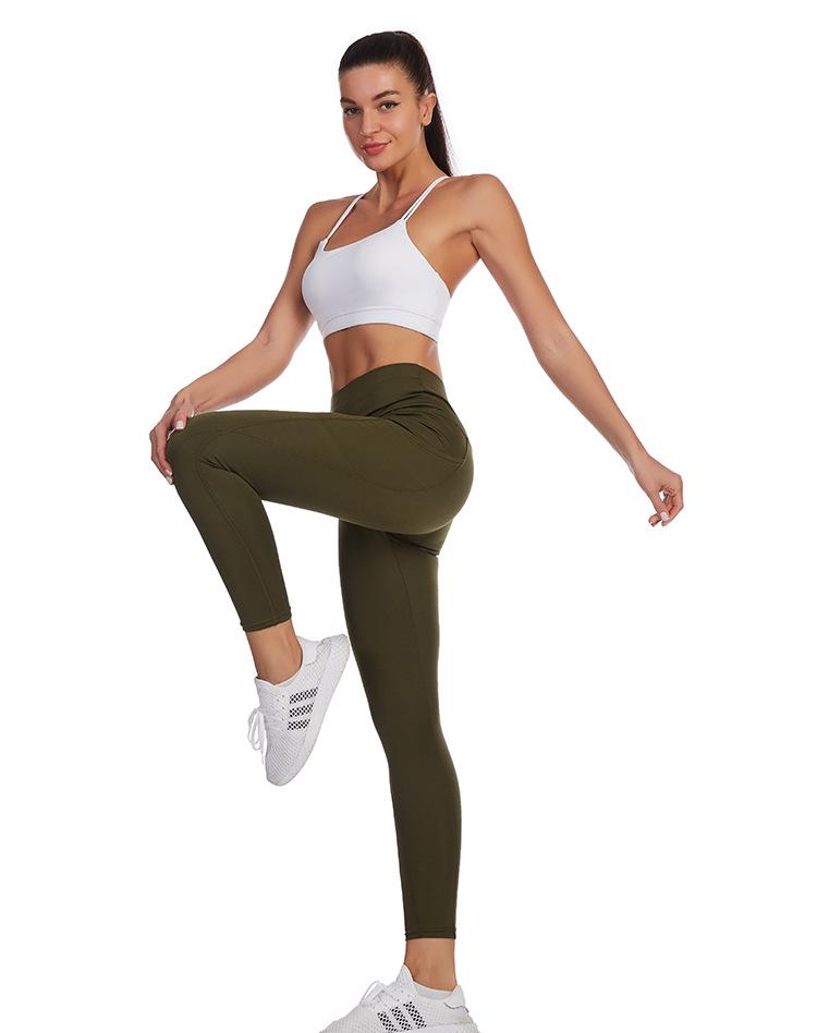High-Waisted Yoga Pants with Side Pockets - Hip-Lifting, Slimming Sports Leggings