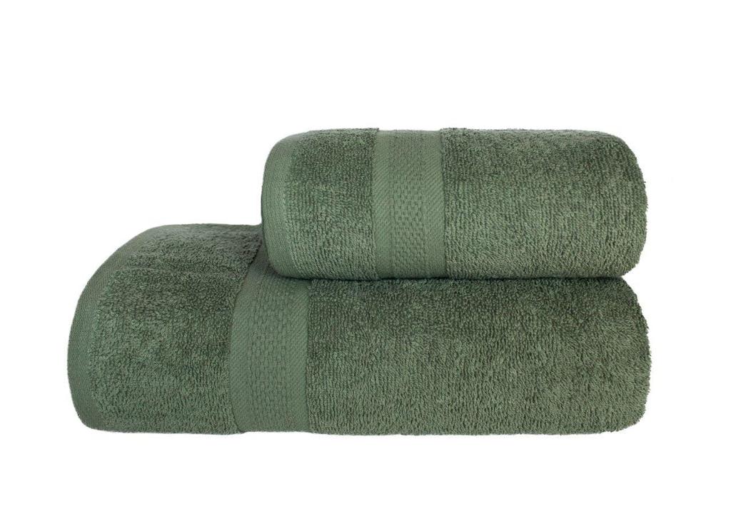 Leo Bathroom Towel 50x90 Green 100% Cotton 450g Soft