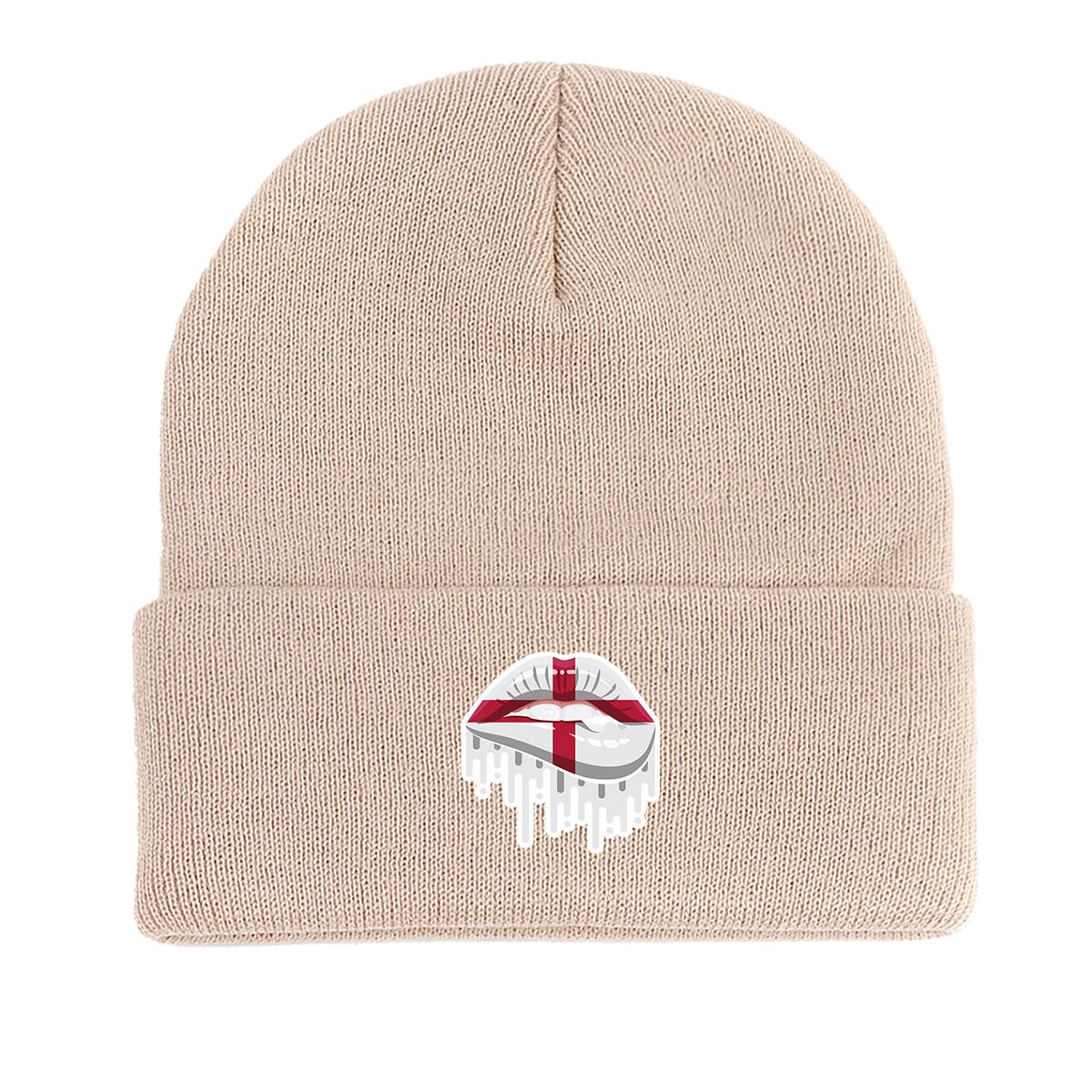 

Шапка-бини с флагом Англии, теплая вязаная шапка для рта, патриотичная женская шапка, эластичная мягкая хип-хоп шапка-бини с помпоном, вязаная шапка-бини as the picture бежевый