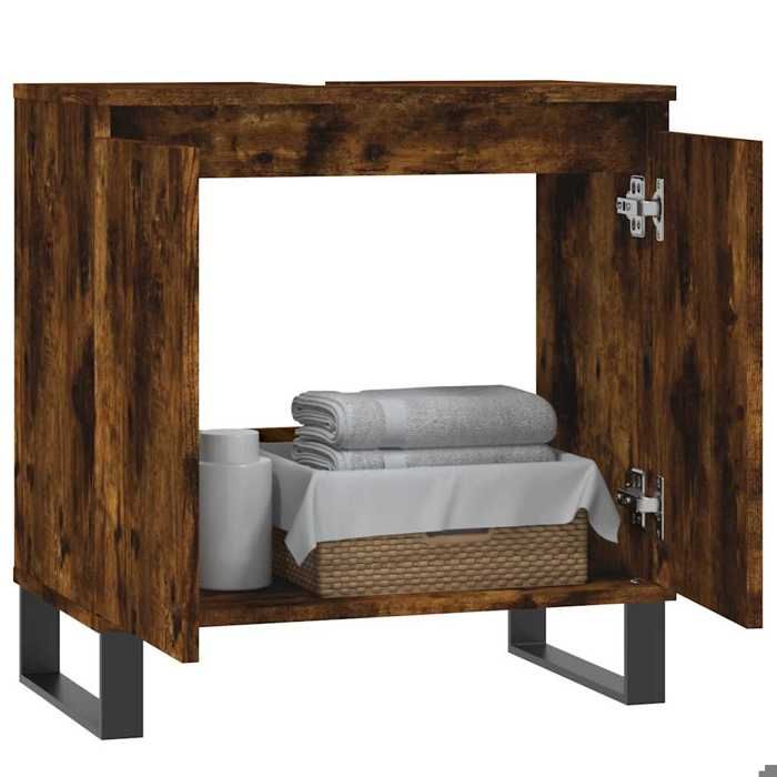 VidaXL Armoire de bain chêne fumé 58x33x60 cm bois d'ingénierie 831593