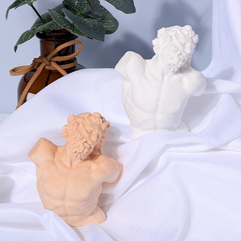 DIY David Head Silicone Candle Mold Nordic Figure Sculpture Epoxy Resin Soap Chocolate Ice Cube Mold Candle Making Home Decor