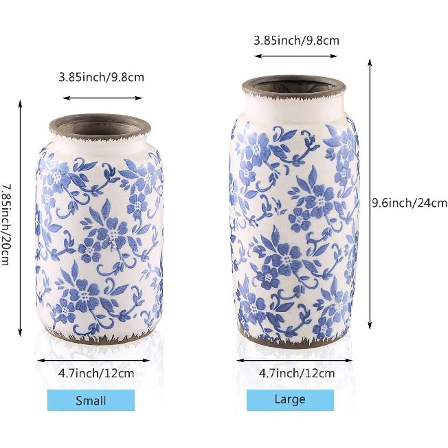 Chinese Blue and White Porcelain Vase, Ceramic Flower Vase Home Décor, Vases for Your Kitchen, Bedroom, Living Room, Bathroom, & Shelf Centerpiece