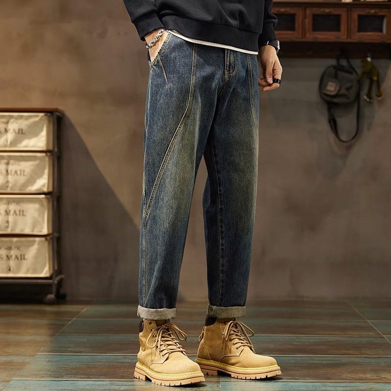 Tooling Jeans Men's Spring and Autumn Tide Brand Straight Loose Cone New American Retro Casual Trousers