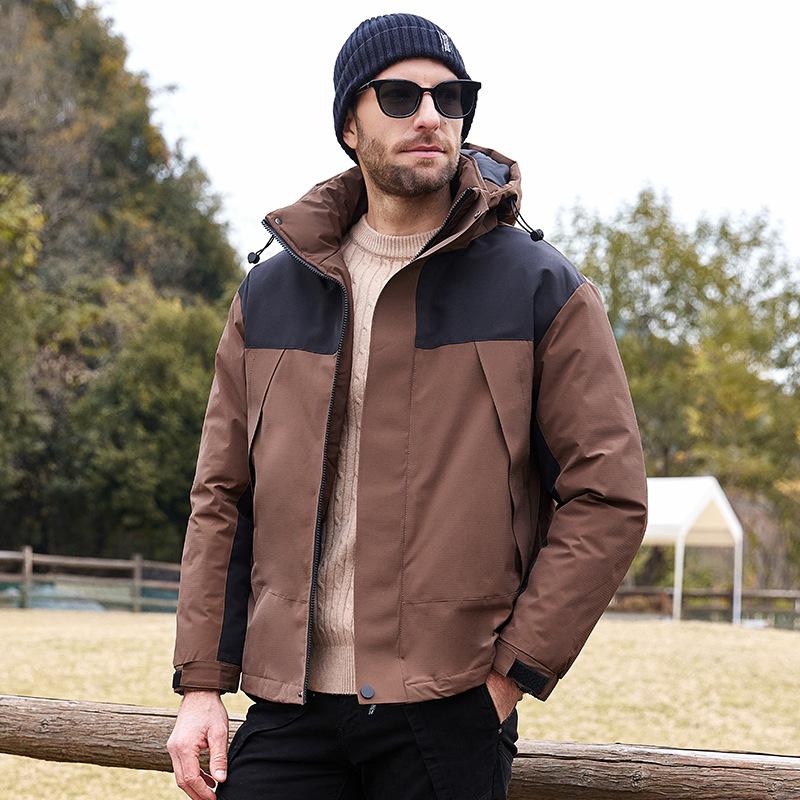 

Мужской пуховик новый зимний утолщенный теплый американская пара повседневная куртка зимний с капюшоном лыжный костюм 5XL