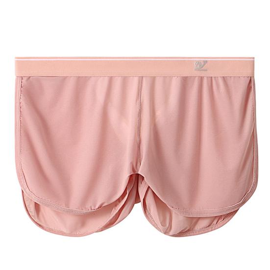 Men Home Shorts Solid Color Bouncy Loose Breathable Fine Mesh Underwear Quick Drying