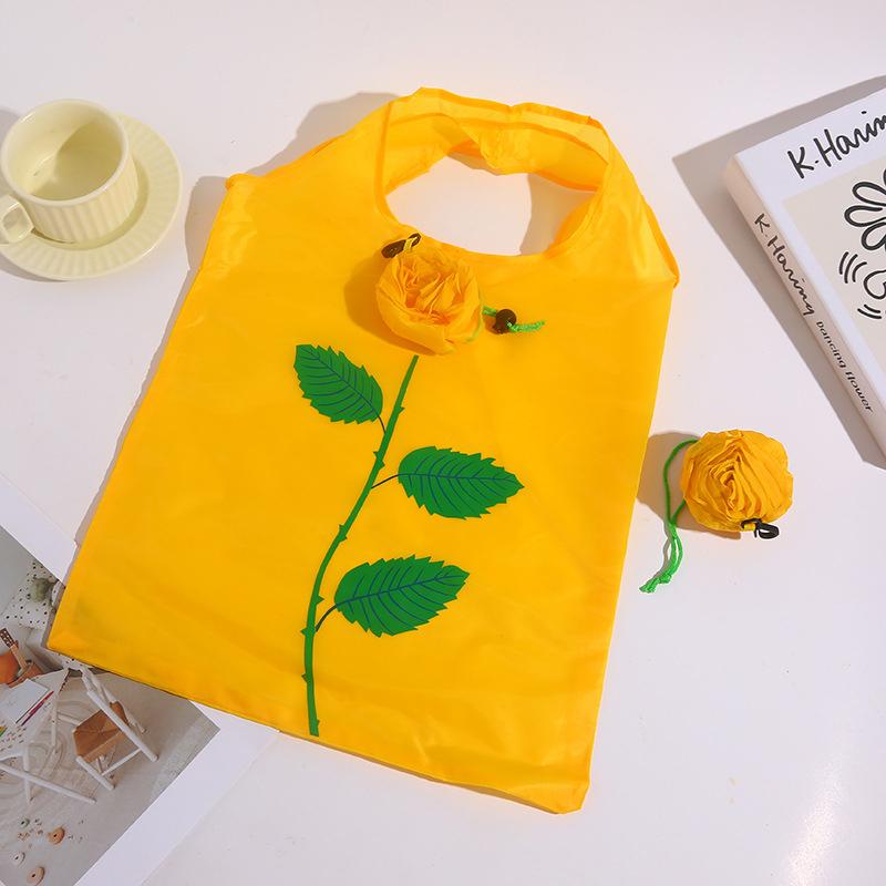 Rose Blume Faltbare Einkaufstasche Tragbar Große Kapazität Faltbare Tragetasche Leicht Langlebig Reisehandtasche Aufbewahrungsbeutel