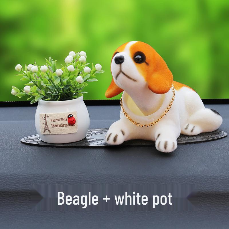 Niedliche Cartoon-Hund Wackelkopf-Ornament für die Autoinnendekoration